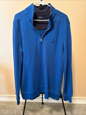 Nautica Men’s Royal Blue Half-Zip Pullover Sweater